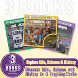 Wonderful Life Science Book for Kids + Cool Technology Science Book for Kids + Journey Through History Book for Kids: 3-Book Set bundle detail image, image 2, bundle ISBN 9798900667850