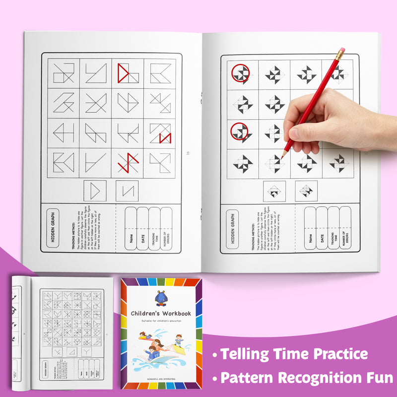 Hidden Graph Thinking Workbook for Kids + Telling Time Practice Book for Kids: 2-Book Set bundle detail image, image 1, bundle ISBN 9798900669601
