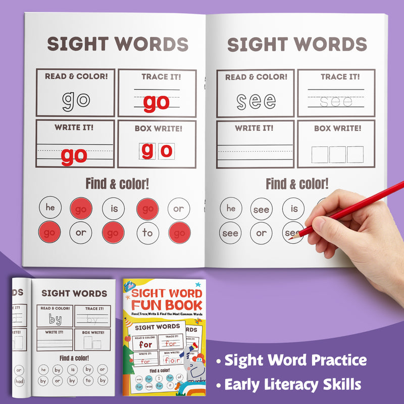 Sight Words Workbook: Read, Color, Trace, + Sentence Detectives Nouns Workbook: 2-Book Set bundle detail image, image 1, bundle ISBN 9798900669595