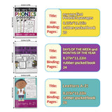 Consonant Blend Reading Workbook for Kids + Letter Recognition and Phonics Practice Bo + Days of the Week Handwriting Workbook For: 3-Book S bundle detail image, image 5, bundle ISBN 9798900666655