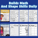 Shapes Learning and Tracing Practice Book + Daily Math Practice Workbook: Counting And: 2-Book Set bundle detail image, image 6, bundle ISBN 9798900669519
