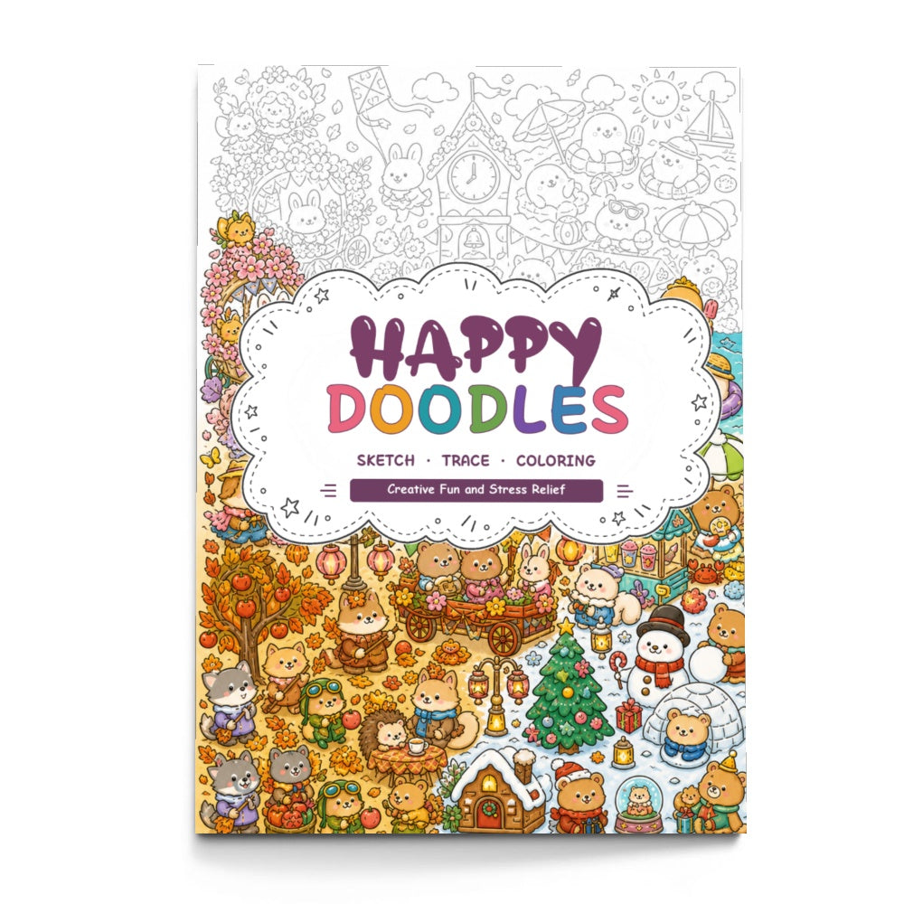 Happy Animals Line Art Coloring Book physical printed book product image 4, ISBN 9798904669409