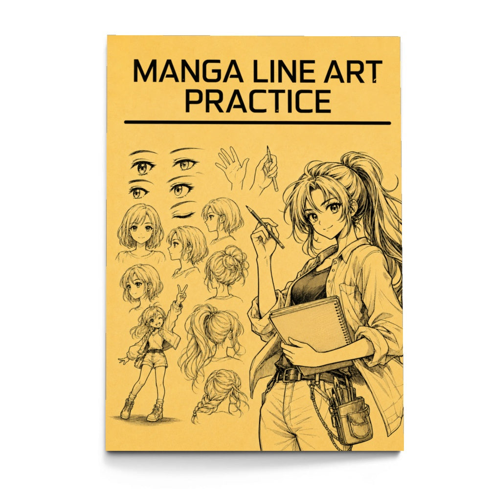 Manga Line Art Practice Workbook physical printed book product image 2, ISBN 9798904668082