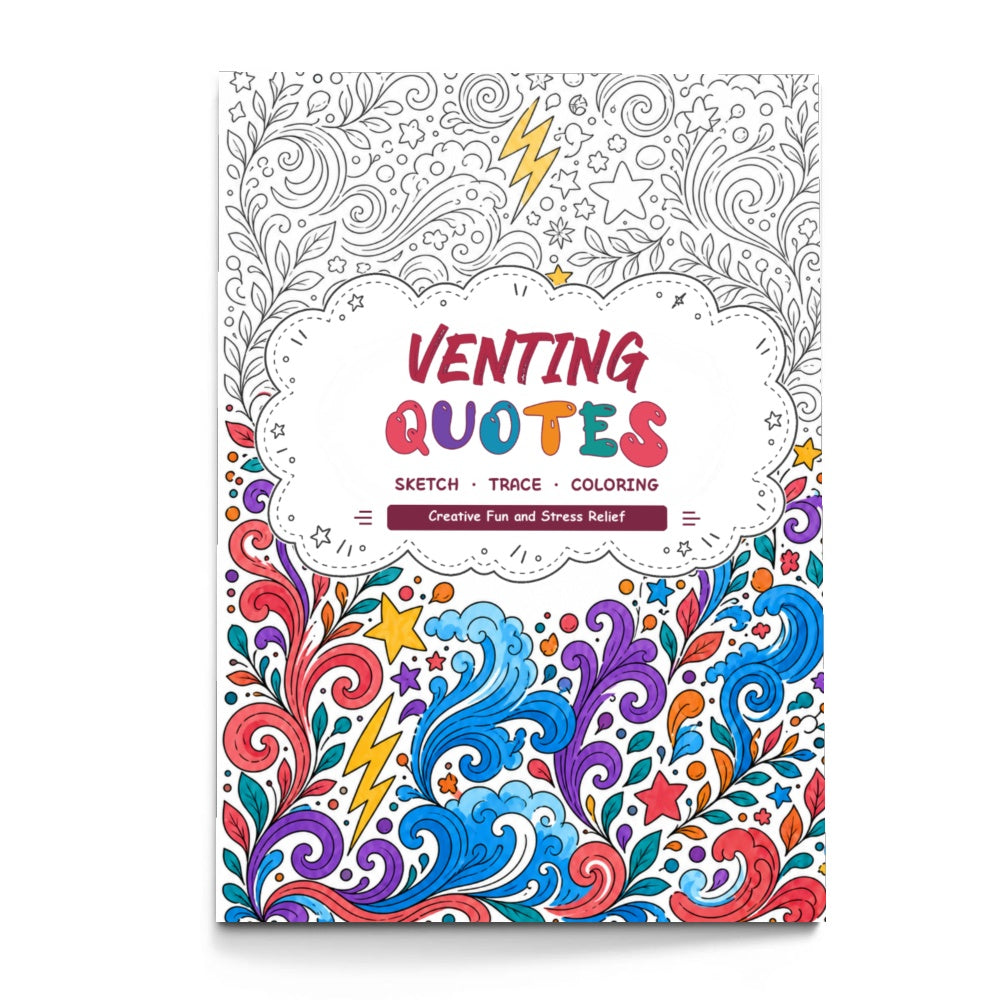 Expressive Phrase Theme Line Art Coloring Book physical printed book product image 4, ISBN 9798904669300