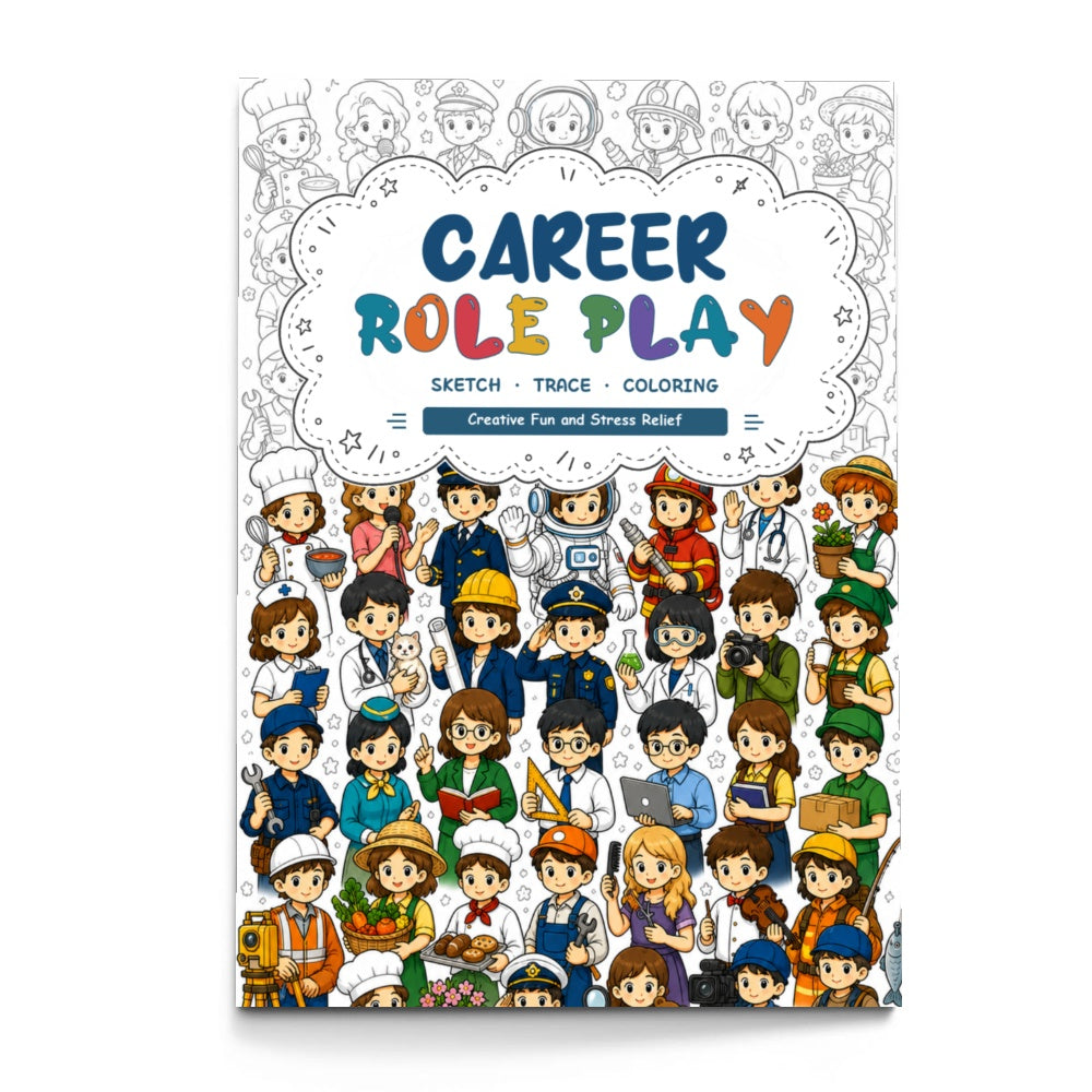 Role-Play Careers Line Art Coloring Book physical printed book product image 4, ISBN 9798904669348