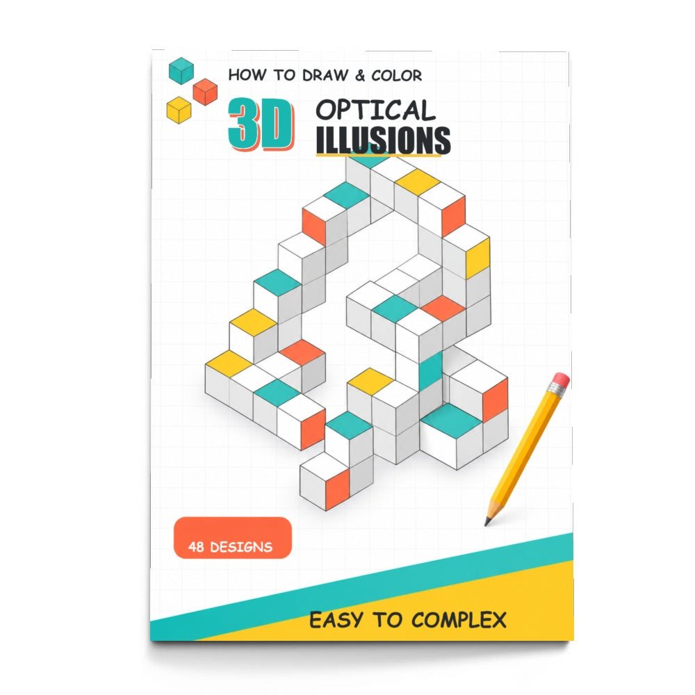 Optical Illusions and 3D Shapes Coloring Book physical printed book product image 4, ISBN 9798904669270