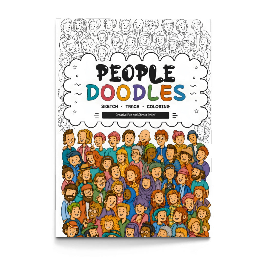 Fun Character Doodle Line Art Coloring Book physical printed book product image 4, ISBN 9798904669386