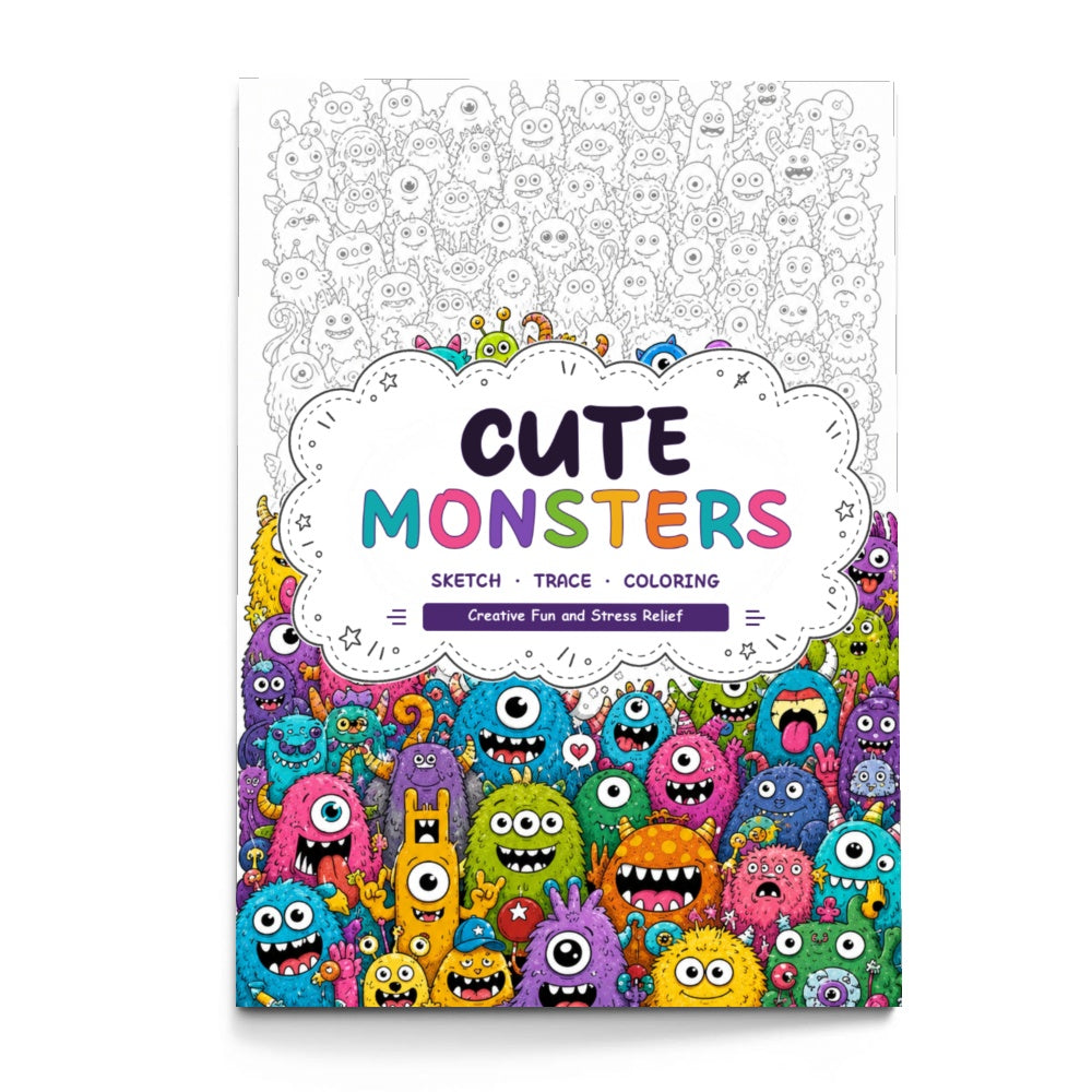 Cute Little Monsters Line Art Coloring Book physical printed book product image 4, ISBN 9798904669317
