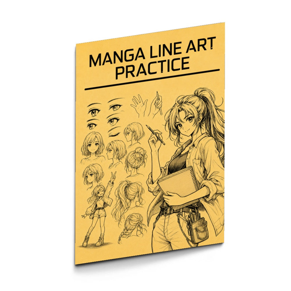 Manga Line Art Practice Workbook physical printed book product image 3, ISBN 9798904668082