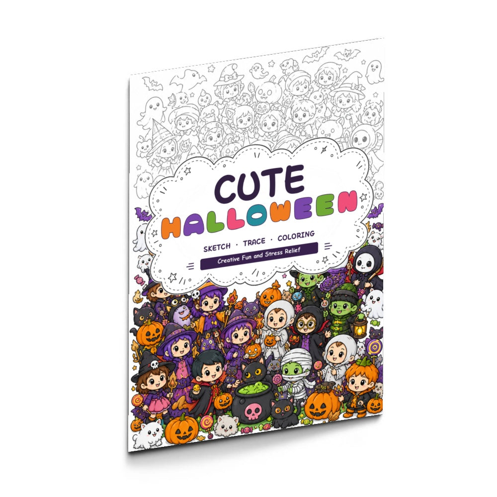 Chibi Halloween Line Art Coloring Book physical printed book product image 5, ISBN 9798904669393