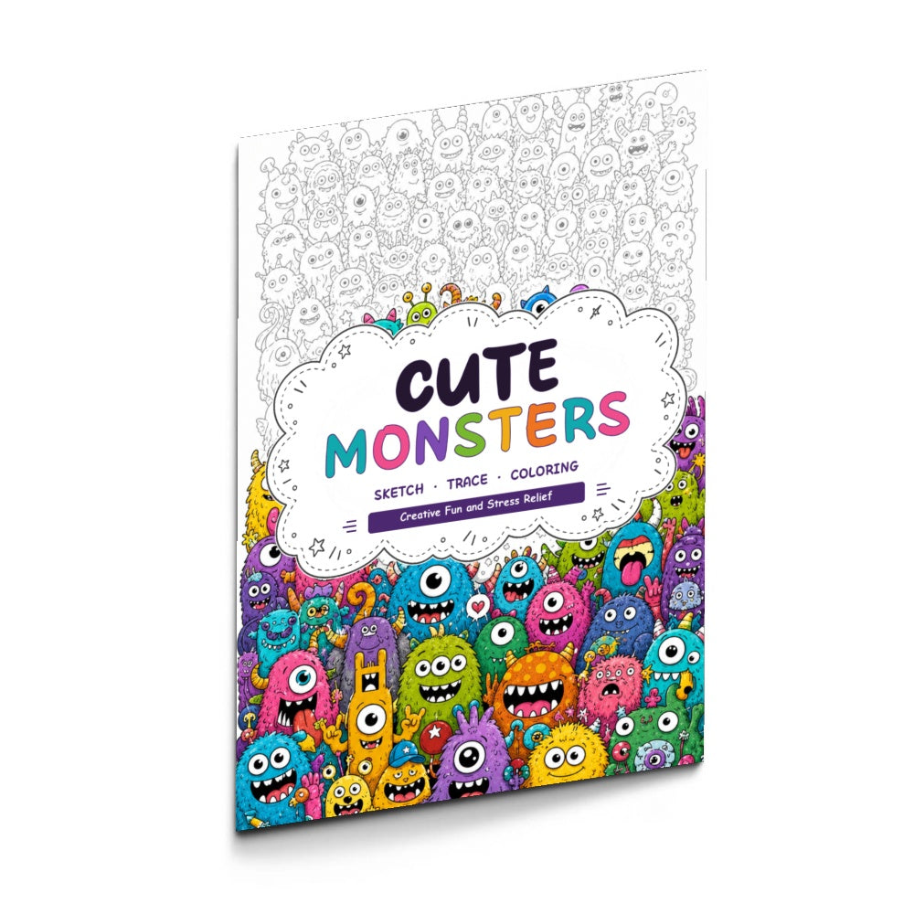Cute Little Monsters Line Art Coloring Book physical printed book product image 5, ISBN 9798904669317