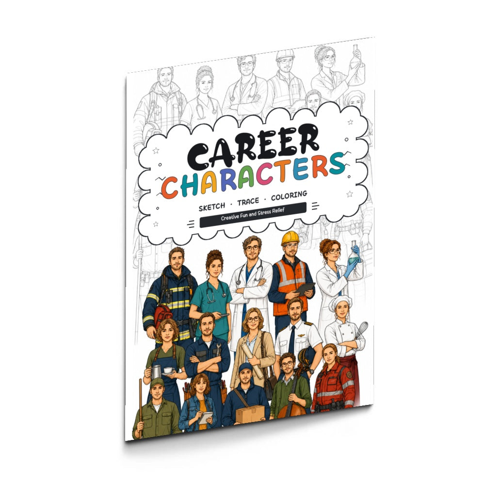 Career Characters Line Art Coloring Book physical printed book product image 5, ISBN 9798904669287