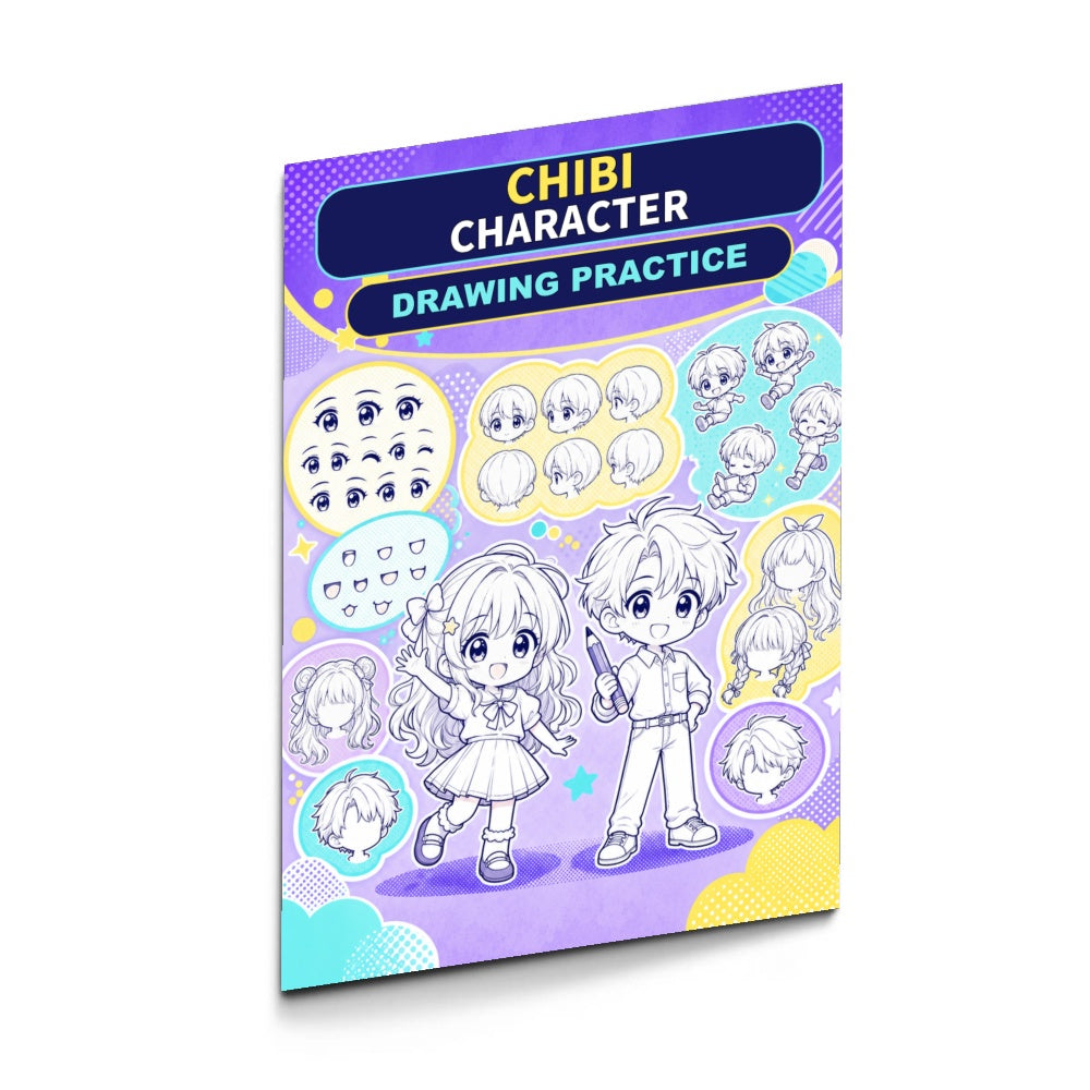 Chibi Character Sketching and Drawing Practice Workbook physical printed book product image 3, ISBN 9798904668099