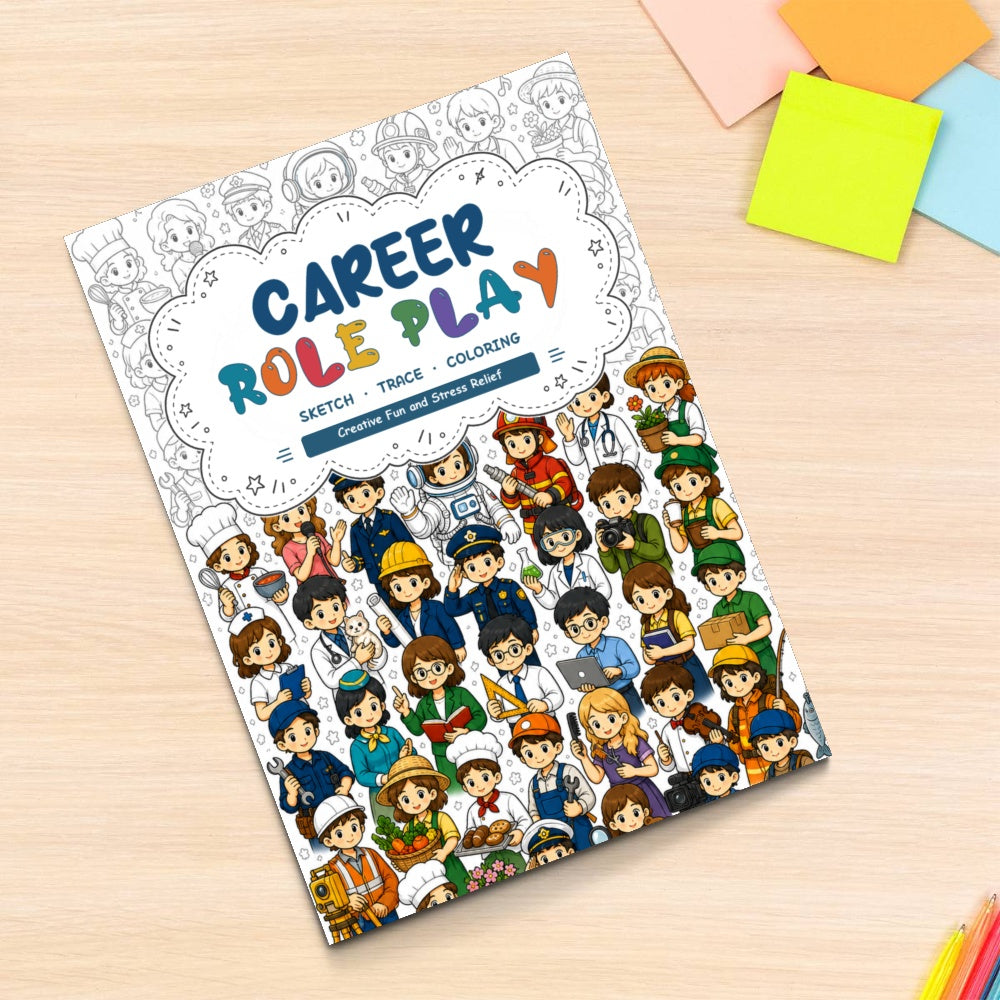Role-Play Careers Line Art Coloring Book physical printed book product image 6, ISBN 9798904669348