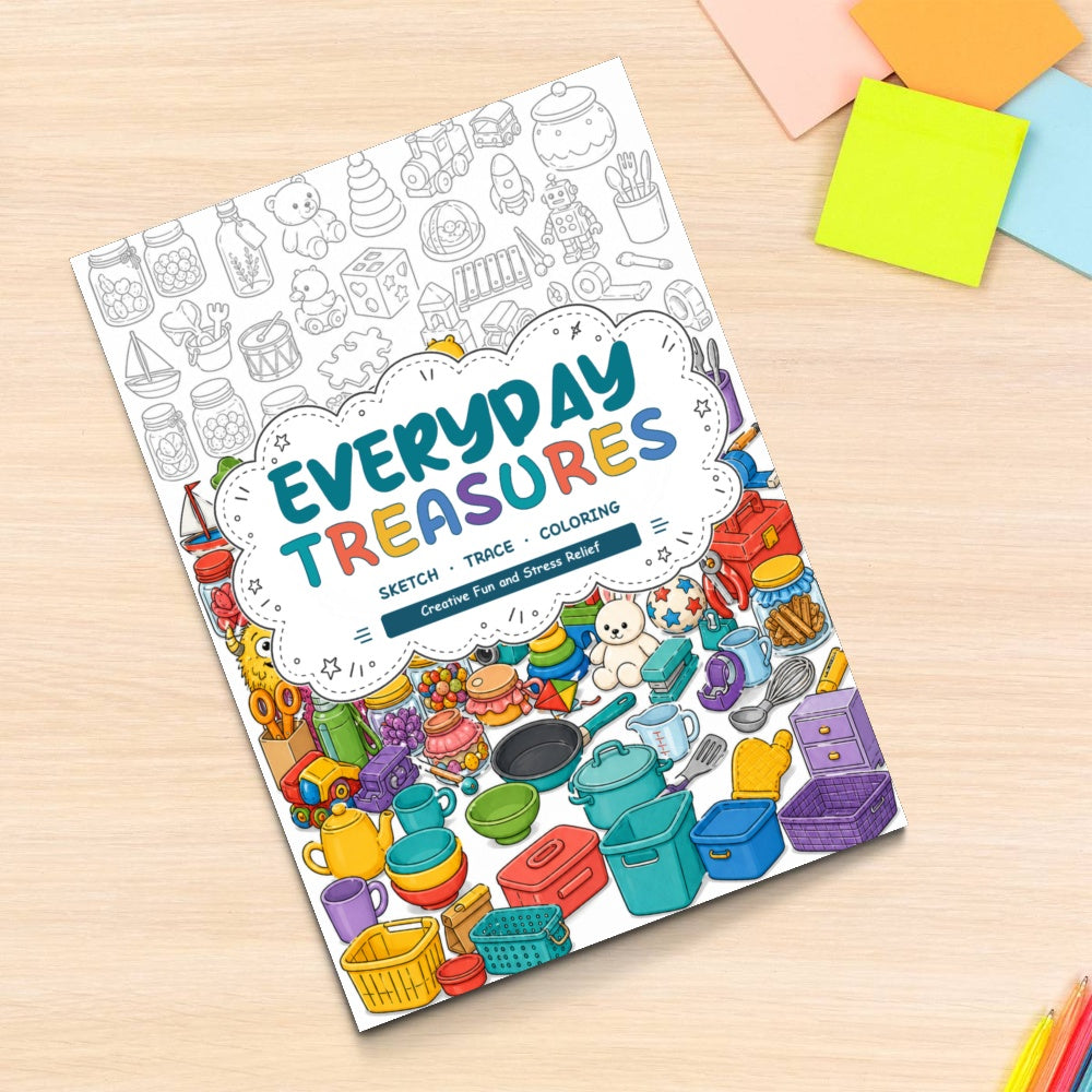 Jars, Toys and Everyday Objects Line Art Coloring Book physical printed book product image 6, ISBN 9798904669294