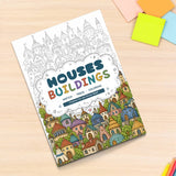 Houses and Buildings Line Art Coloring Book physical printed book product image 6, ISBN 9798904669331