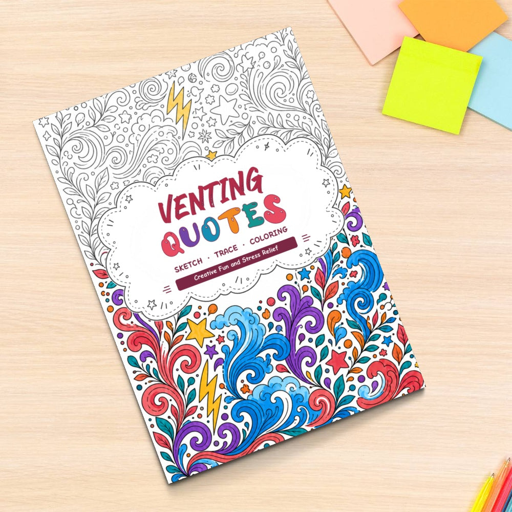 Expressive Phrase Theme Line Art Coloring Book physical printed book product image 6, ISBN 9798904669300