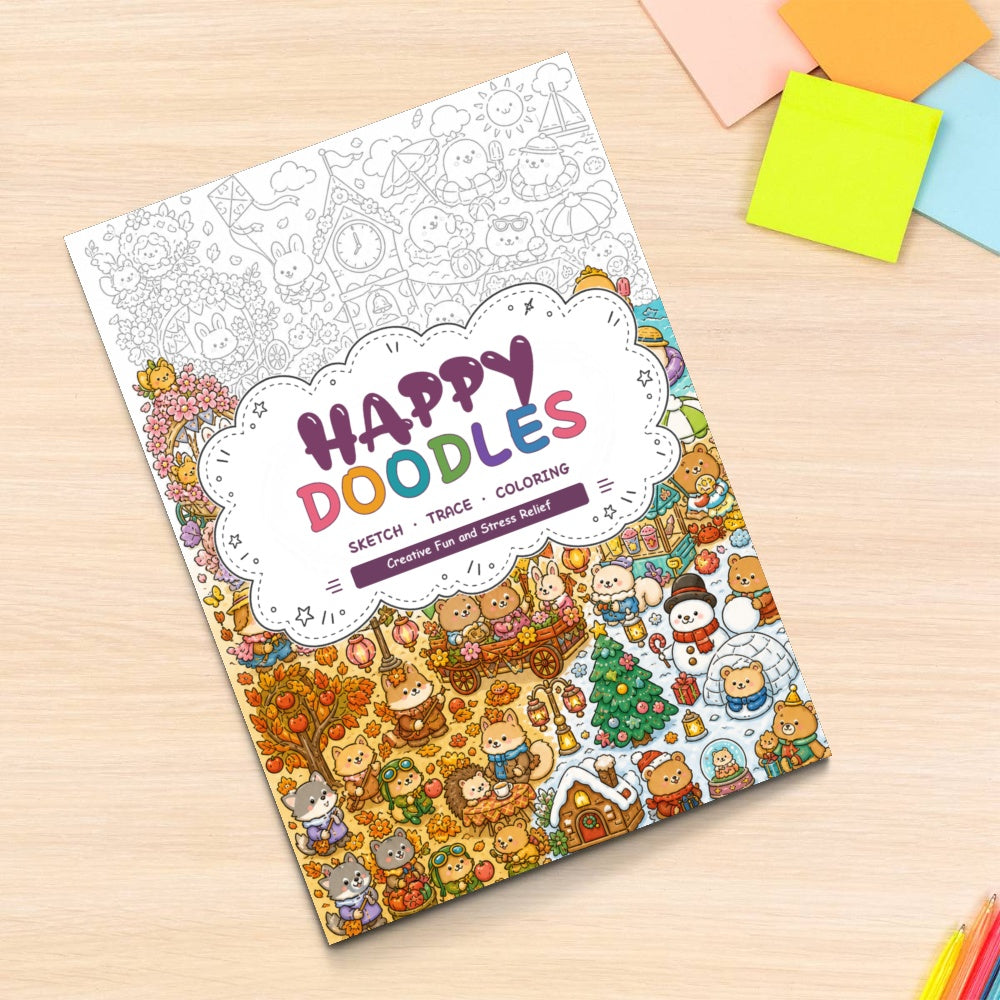 Happy Animals Line Art Coloring Book physical printed book product image 6, ISBN 9798904669409