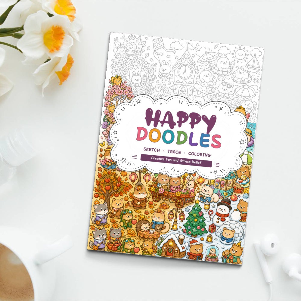 Happy Animals Line Art Coloring Book physical printed book product image 7, ISBN 9798904669409