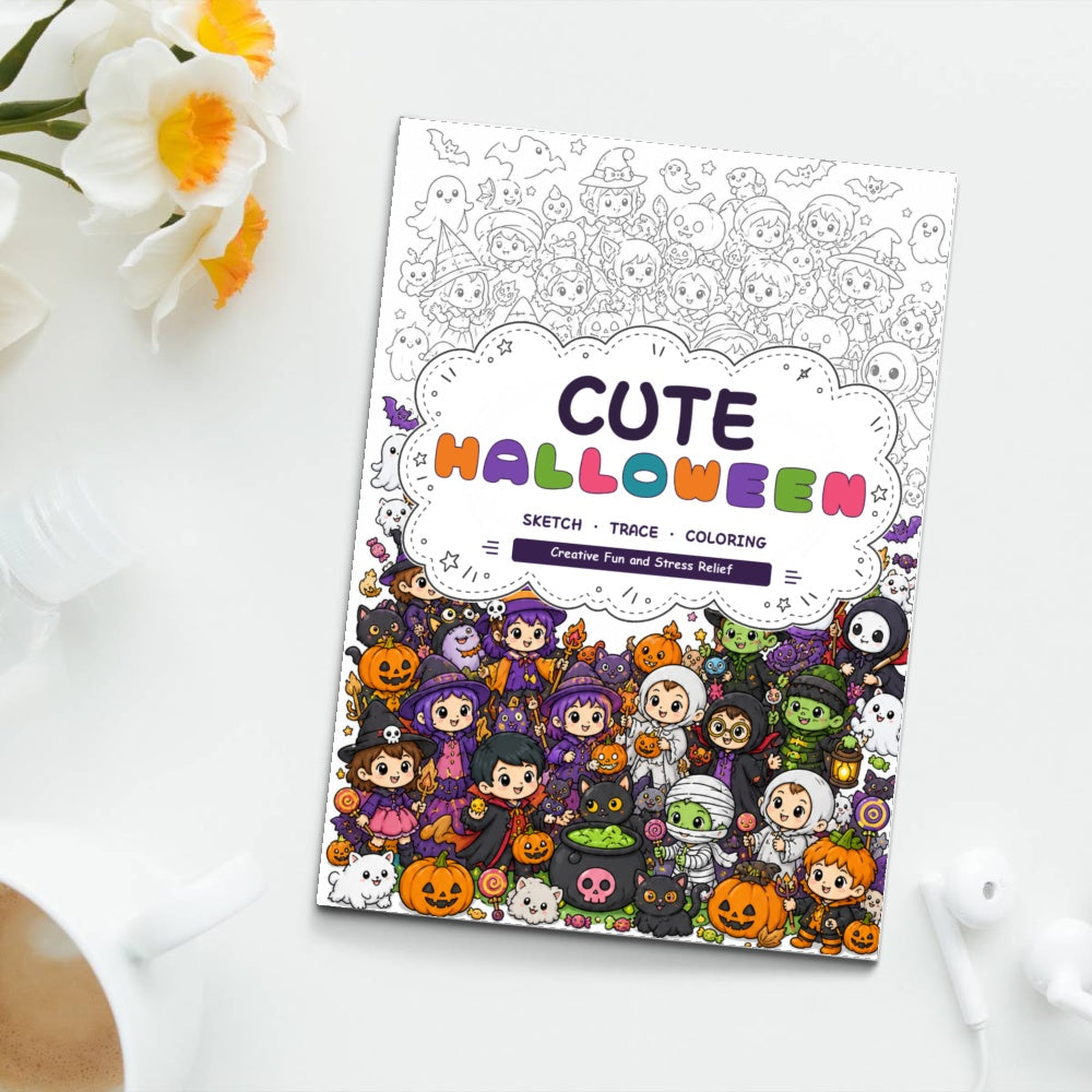 Chibi Halloween Line Art Coloring Book physical printed book product image 7, ISBN 9798904669393