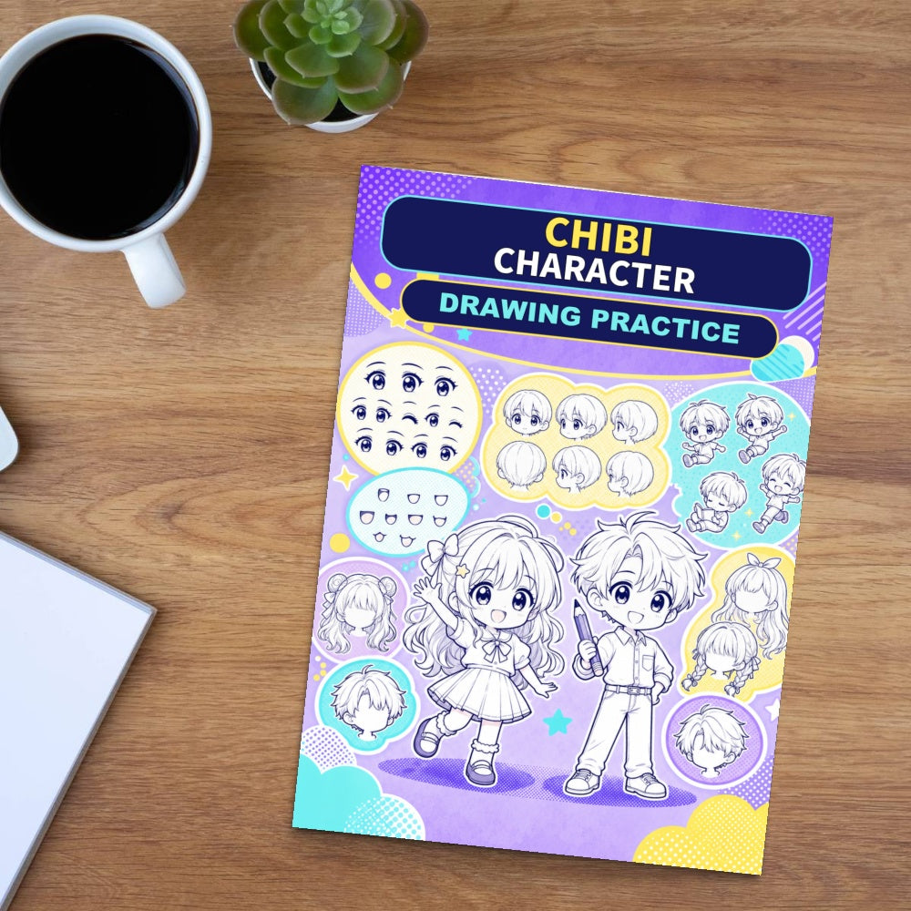 Chibi Character Sketching and Drawing Practice Workbook physical printed book product image 6, ISBN 9798904668099