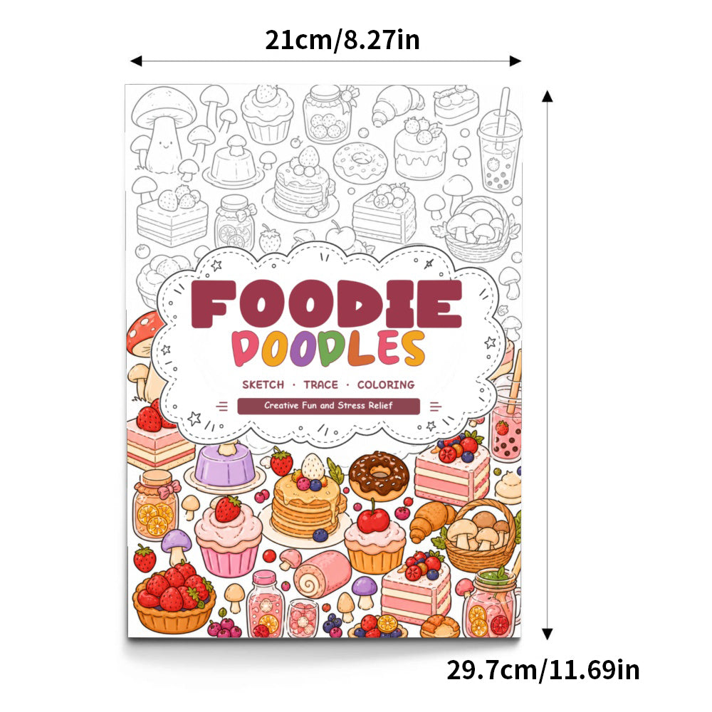 Mushrooms, Desserts and Food Line Art Coloring Book physical printed book product image 1, ISBN 9798904669362
