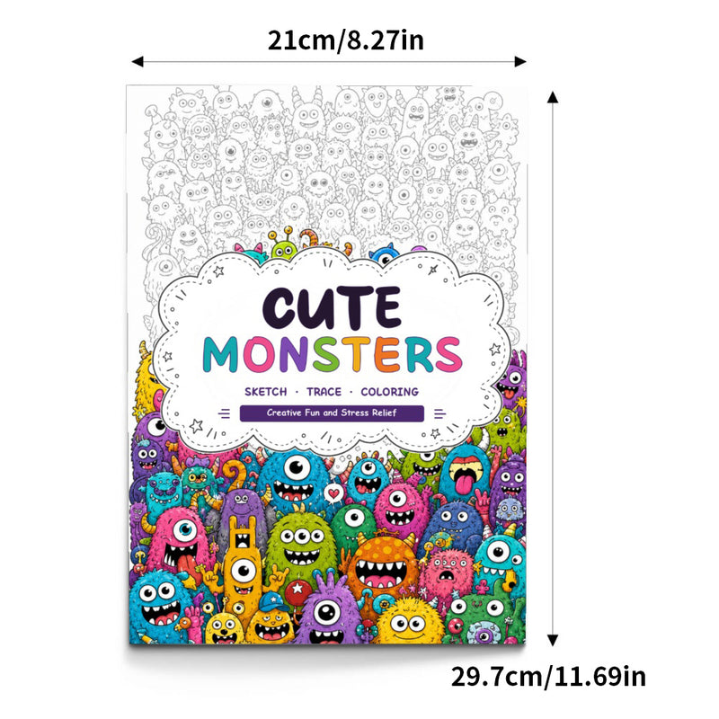 Cute Little Monsters Line Art Coloring Book physical printed book product image 1, ISBN 9798904669317