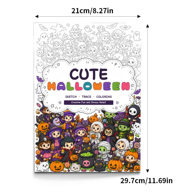 Chibi Halloween Line Art Coloring Book physical printed book product image 1, ISBN 9798904669393