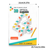 Optical Illusions and 3D Shapes Coloring Book physical printed book product image 1, ISBN 9798904669270