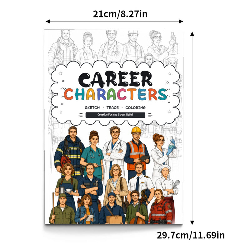 Career Characters Line Art Coloring Book physical printed book product image 1, ISBN 9798904669287