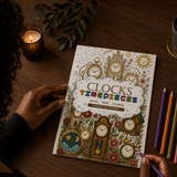 Clocks and Watches Line Art Coloring Book physical printed book product image 3, ISBN 9798904669355