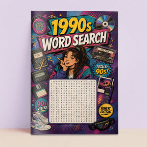 1990s Word Search physical printed book product image 1, ISBN 9798907000919