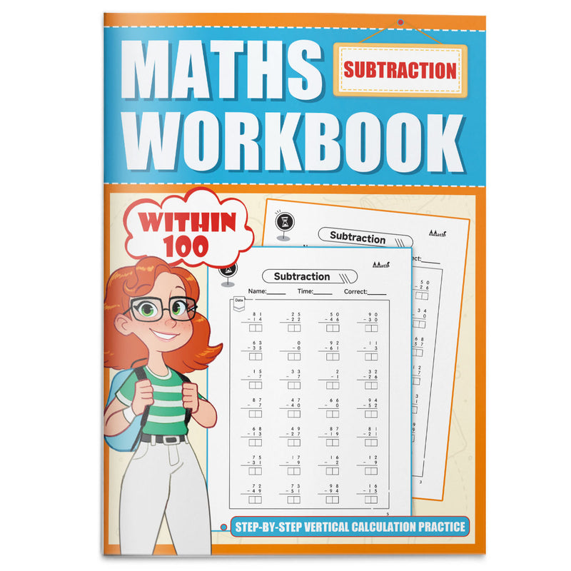 Subtraction Within 100 Math Workbook cover