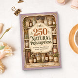 250 Natural Prescriptions - paperback beside writing materials