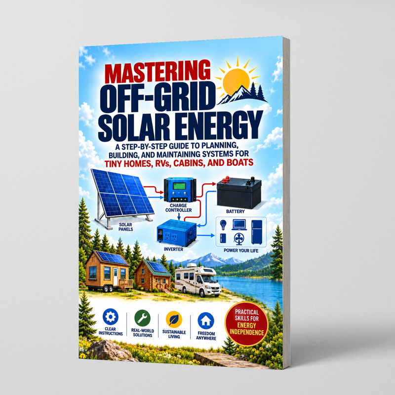 Mastering Off-Grid Solar Energy: Complete DIY Guide to Design, Build & Maintain Systems for Tiny Homes, RVs, Cabins & Boats - front cover