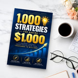 1,000 Strategies for Making $1,000 - paperback beside a cup