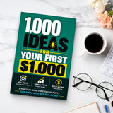1,000 Ideas for Your First $1,000 - paperback beside a cup