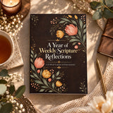 A Year of Weekly Scripture Reflections - front cover displayed on a desk