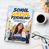 School Survival Psychology - paperback beside a cup