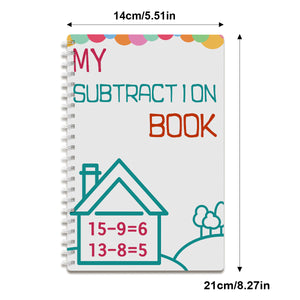 Kids subtraction practice book with simple equations