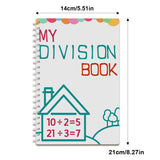 Kids division practice book with equation worksheets
