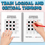 Math Squares Puzzle Bundle: Critical Thinking Grids product image 7 showing printed book details for screen-free reading and learning