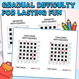 Math Squares Puzzle Bundle: Critical Thinking Grids product image 8 showing printed book details for screen-free reading and learning