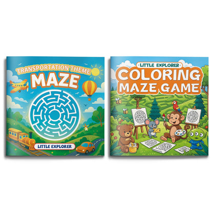 Transportation Maze and Coloring 2-Book Set physical printed book product image 1, ISBN 9798900664019