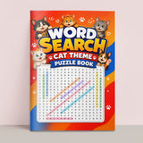 Cat Theme Word Search Puzzle Book - front cover