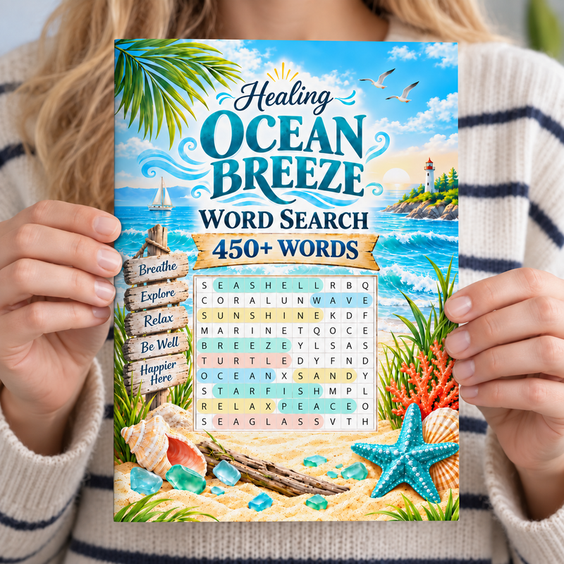 Ocean Breeze Word Search - front cover