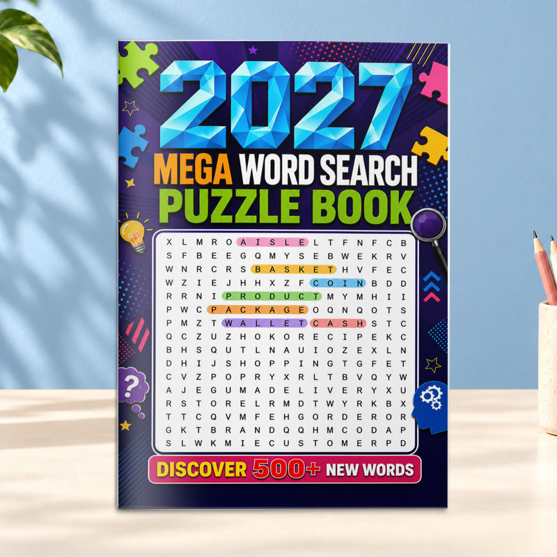2027 Mega Word Search Puzzle Book - front cover